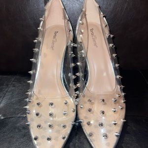 Clear studded shoes sz 9 NEW